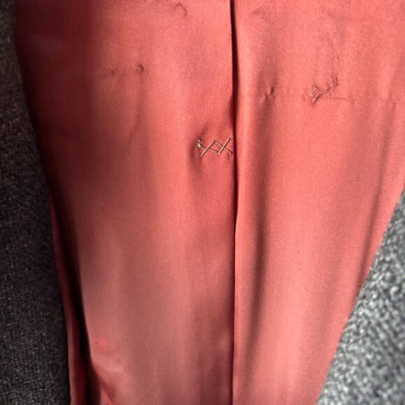 Long Black Custom tailored wool ladies gray coat with silk lining size fits 0-2 - Picture 5 of 6